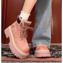 马丁靴女2025新款英伦风女款秋季小个子厚底户外运动短靴