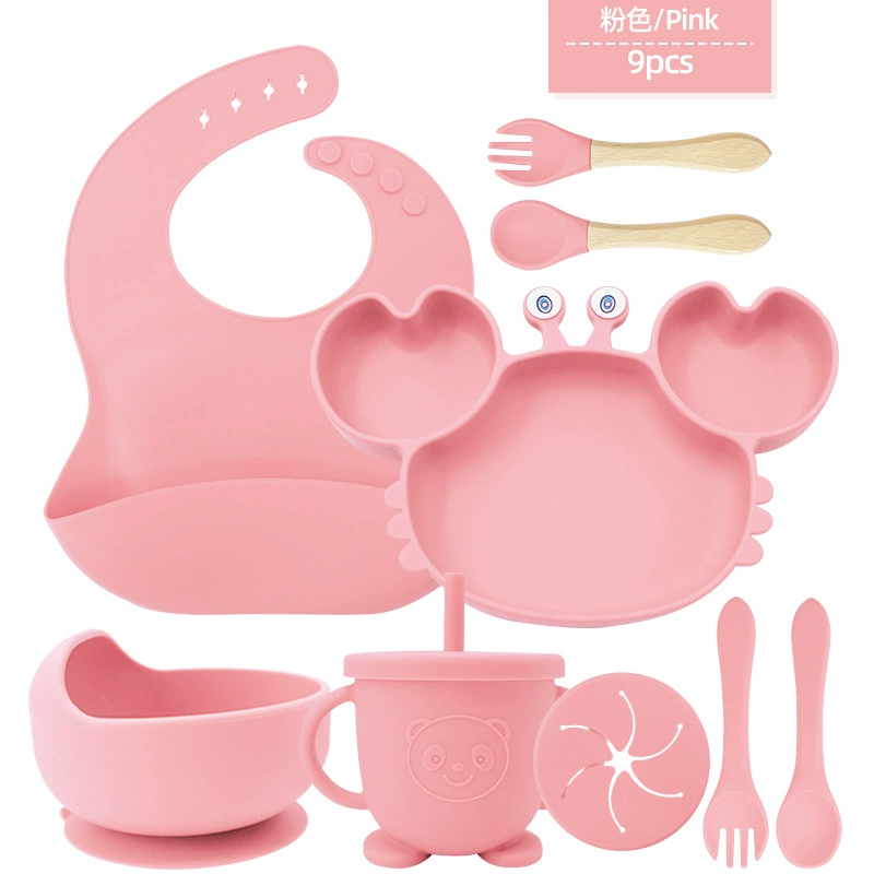 Children's silicone tableware, set, cartoon food silicone, dinner plate