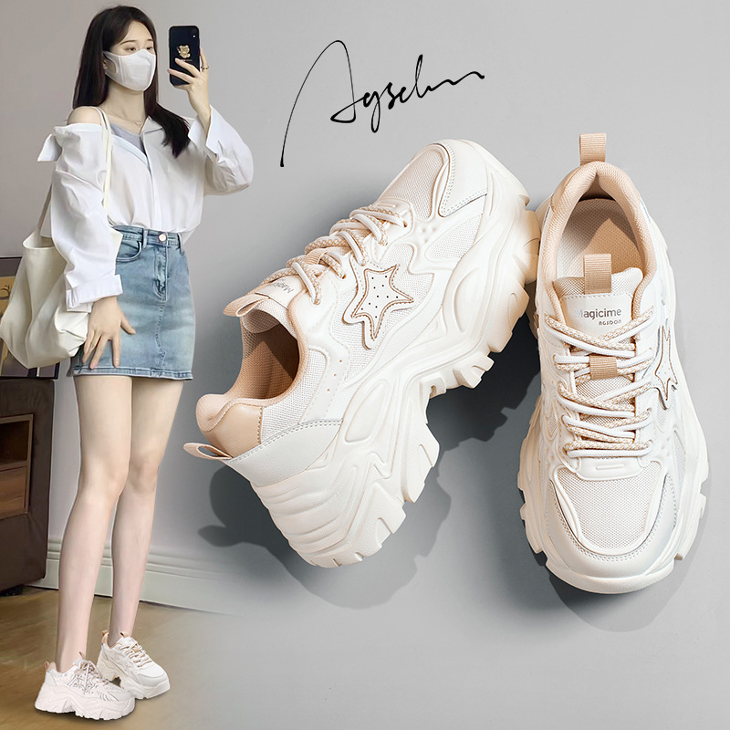 Augusto papá zapatos para las mujeres 2023 otoño nuevo ligero cómodo estilo coreano preppy inferior gruesa zapatilla marea