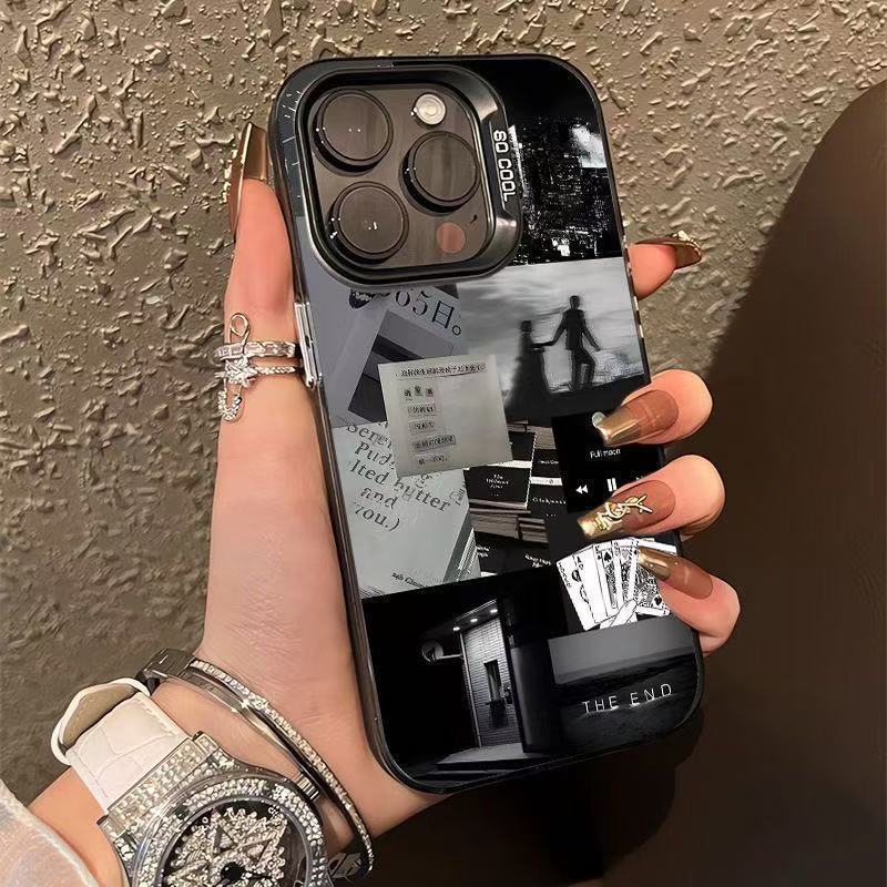 Los fragmentos de vida son adecuados para la carcasa del teléfono móvil Apple 16Promax, carcasa de gas personalizada iPhone15/14/13 texto 12