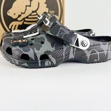 跨境现货女鞋男鞋经典迷彩猿人高跟和朋友Cros洞洞鞋通勤休闲鞋