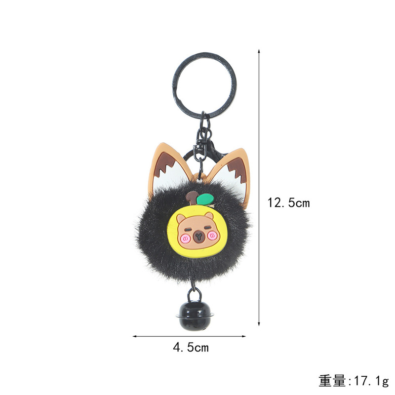 新品カラーカピバラ鈴毛玉キーホルダーストラップ可愛いバッグ飾り掛け学生プレゼント|undefined