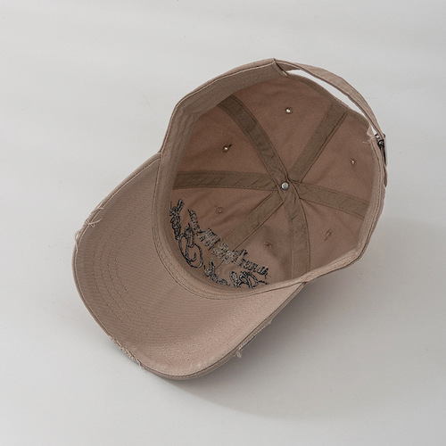 Children's Hat Spring and Summer Sun Hat Frayed Edge Retro Letter Unisex Kids Duckbill Hat Street Style Versatile Outdoor Baseball Cap