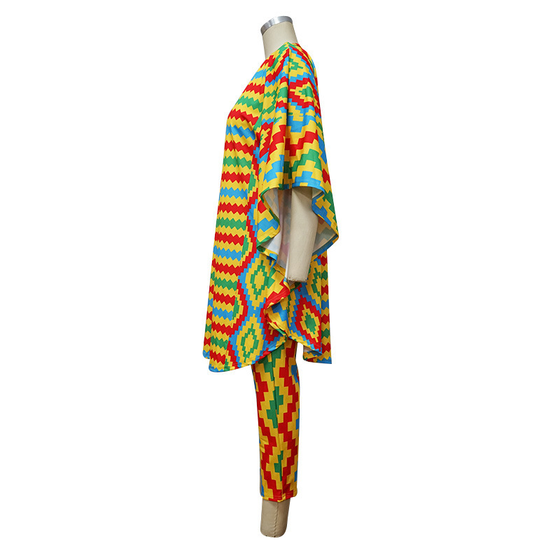 Fall Loose Digital Number Printing African Black People Two Piece Sets