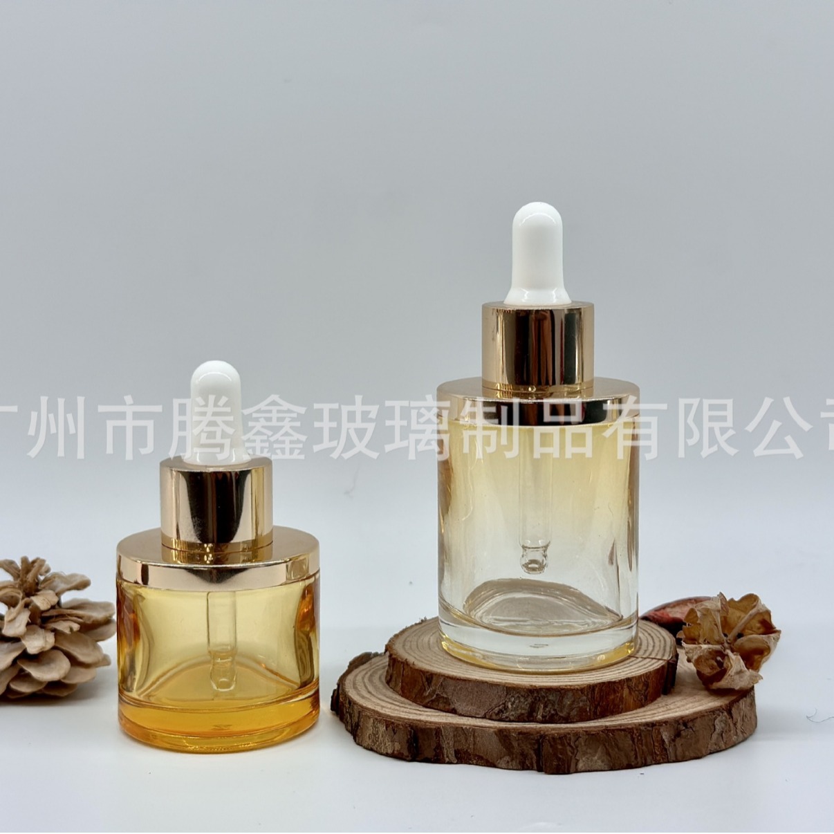 30ML50ML 肩套粉底液精华液 精油瓶 滴管肩套玻璃瓶源头厂家定制