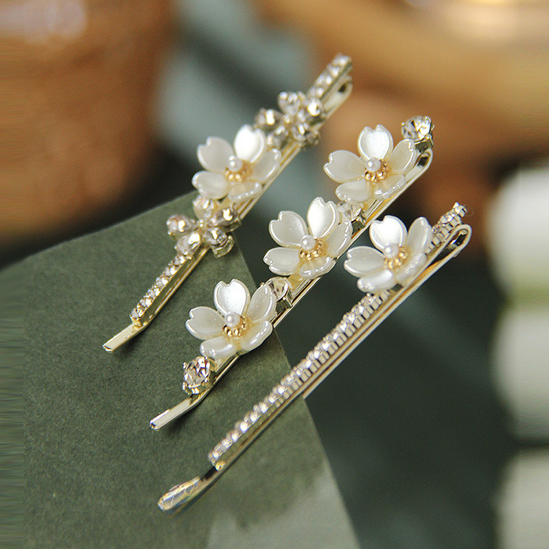 Forcina per capelli con fiore delicato e fata, forcina per capelli con perle fata, fermaglio per frangia squisita, fermaglio con una sola parola, fermaglio laterale per capelli spezzati, accessori per capelli_voghion.com