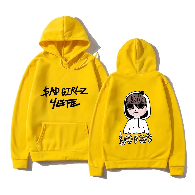 2025 sudadera con estampado de niño triste para hombre, sudadera de hip-hop para niña Harajuku, regalo de música elegante, suelto casual
