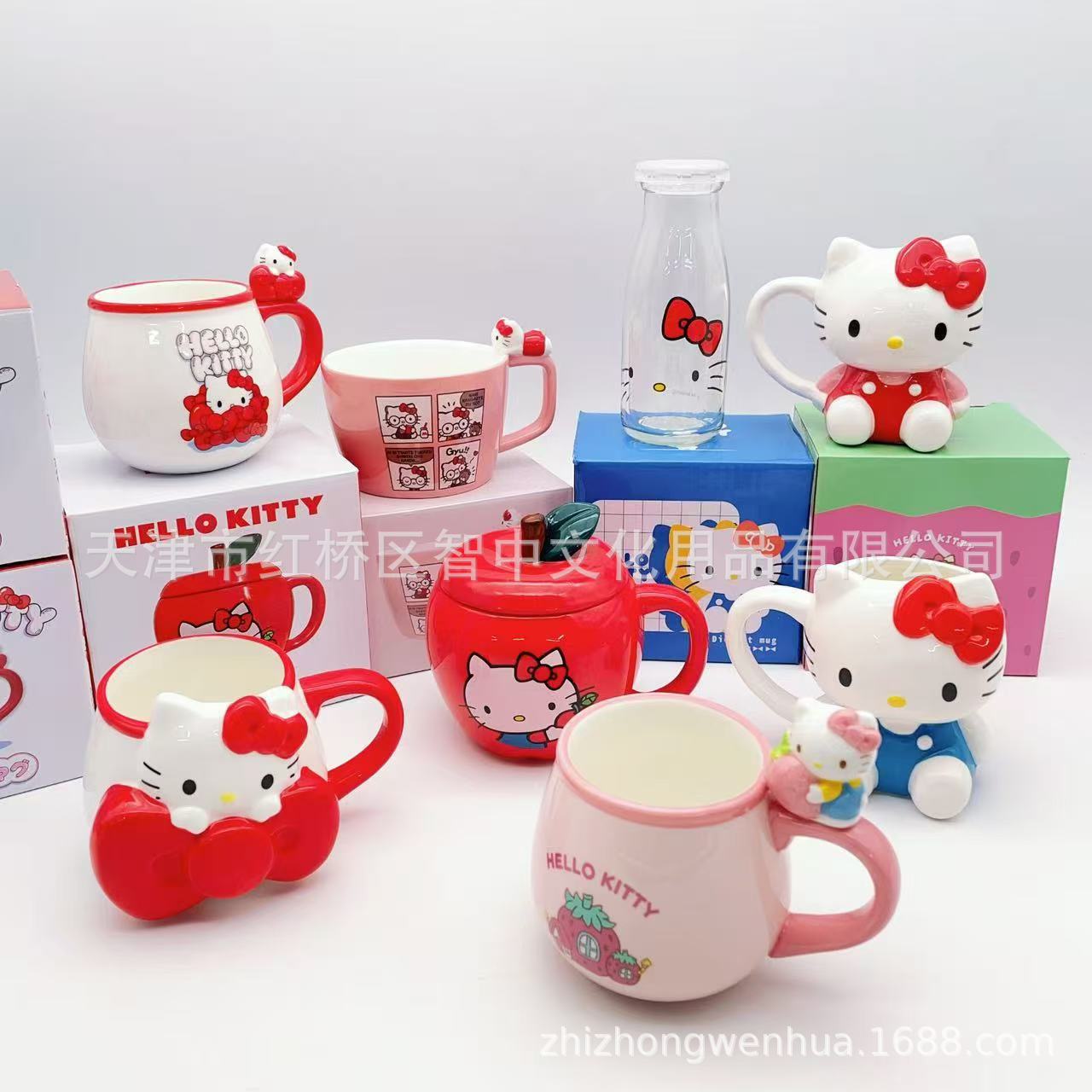 日本sunart三丽鸥Hello Kitty凯蒂猫系列创意陶瓷马克杯 咖啡杯