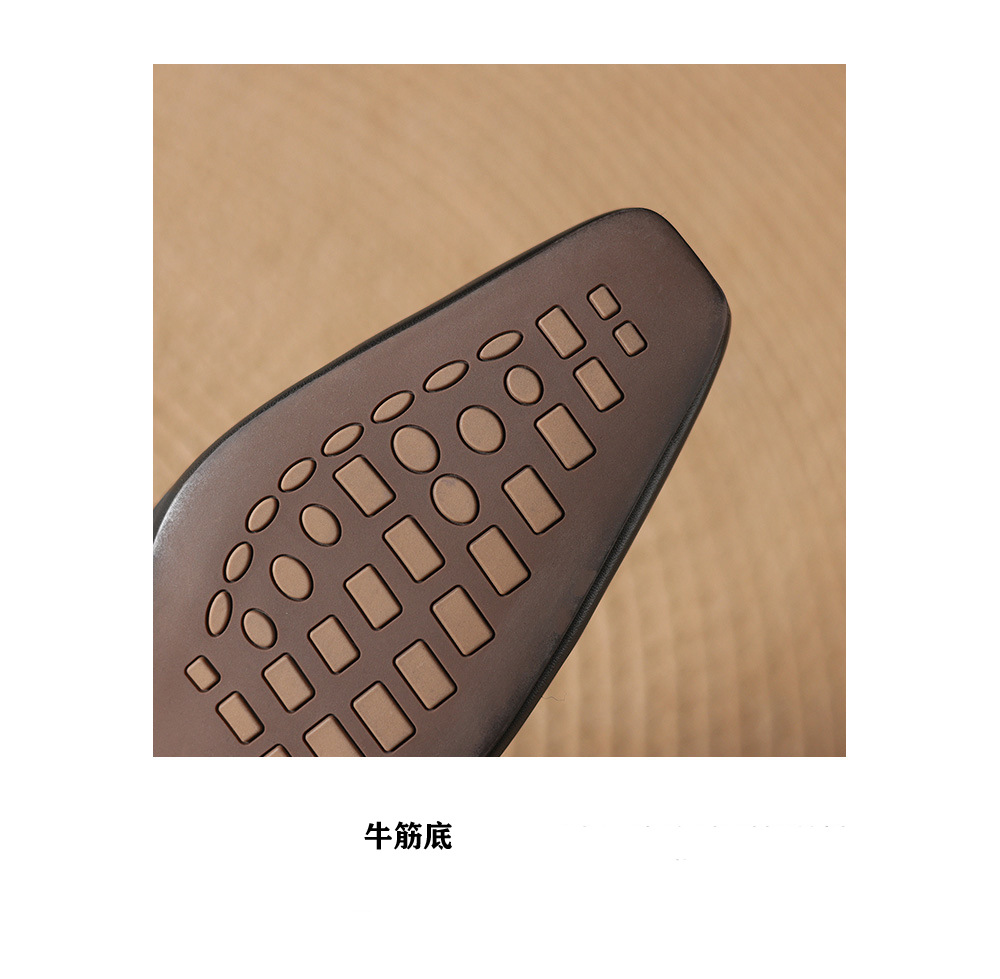 Giày cao gót nữ mũi tròn bít da bò gót 3.5 cm phong cách Hàn Quốc — đen chi tiết 15