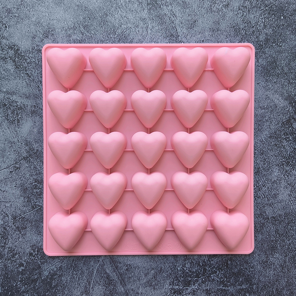 25 Lian Love 691 Molde de silicona de chocolate para caramelo Molde de decoración de pastel de galleta para hornear Molde de pudín para rejilla de hielo