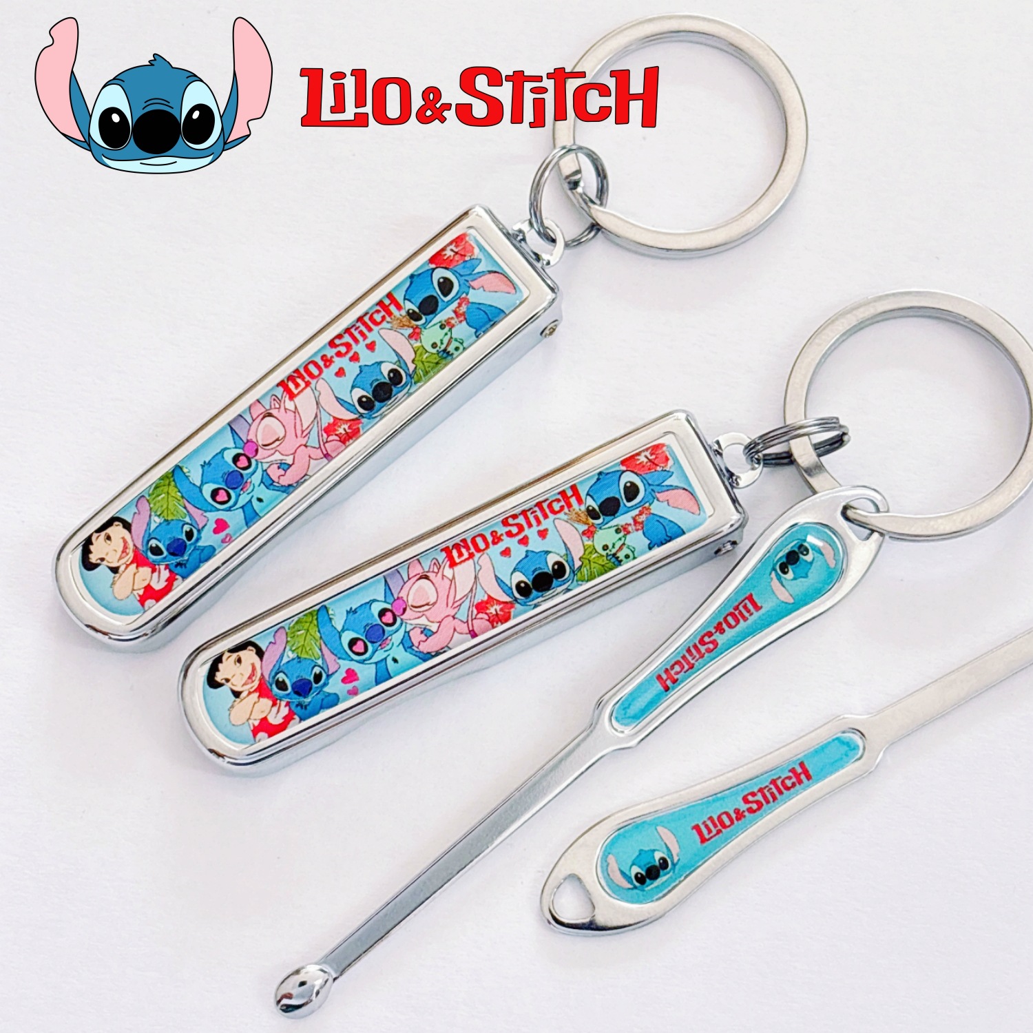 Lilo & Stitch Nail Clipper Stitch Cute Nail Clipper Ear Spoon Keychain Portable Folding Nail Clipper Universal