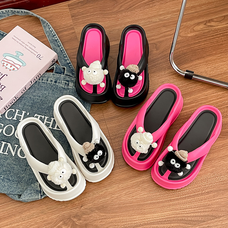 Small High-Heeled Flip-Flops for Women's Summer Outer Wear 2025 New Clogs Thick-Soled Heightening Wedge Beach Sandals Small High-Heeled Flip-Flops for Women's Summer Outer Wear 2025 New Clogs Thick-Soled Heightening Wedge Beach Sandals