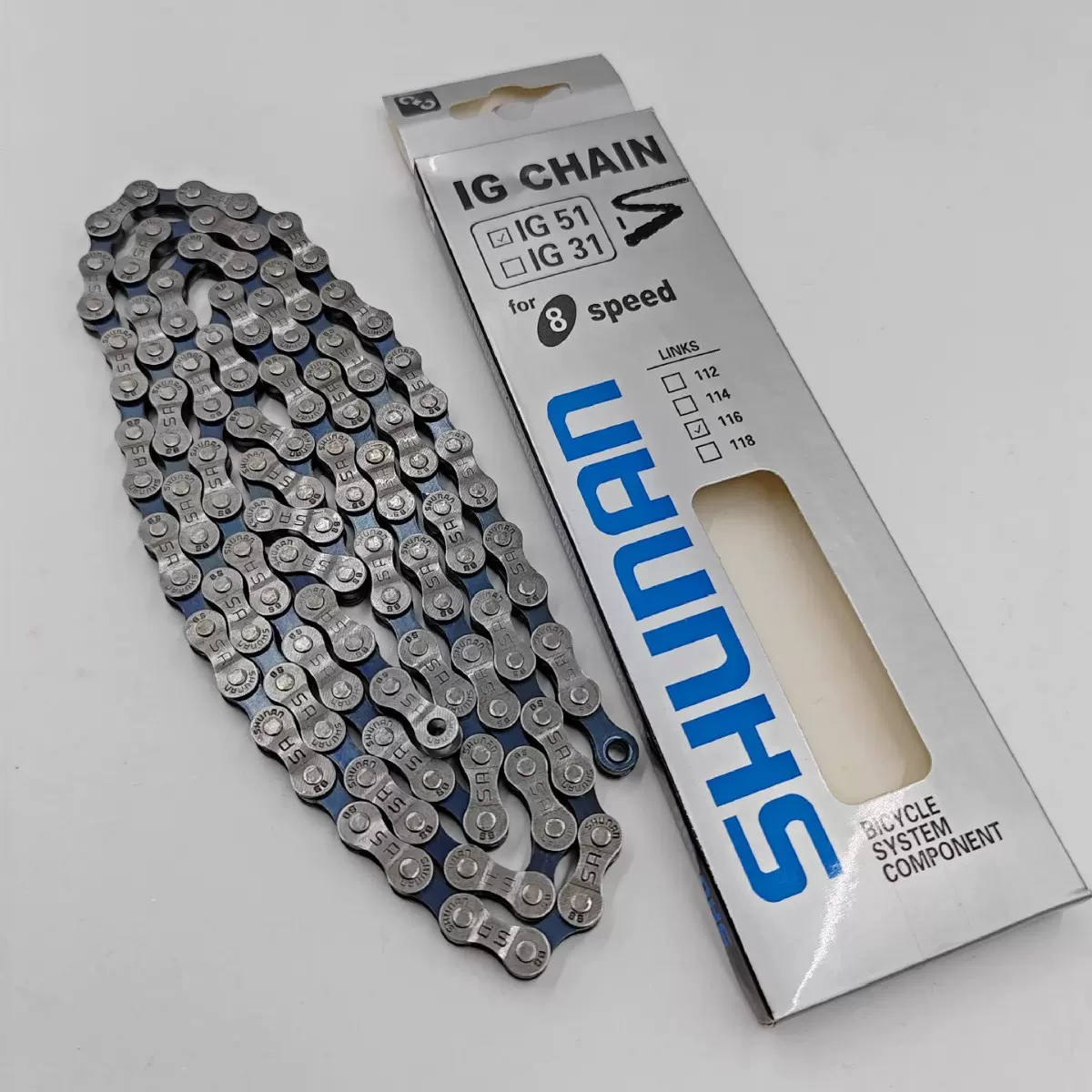 顺安山地车变速链条盒装116节8速自行车链条公路车24速链条