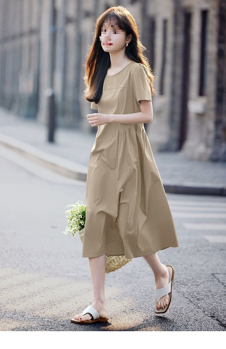 Đầm maxi nữ cotton thắt eo mùa hè 2026 dáng dài — Xanh da trờicolor, màu xanh đậu, màu tím chi tiết 9