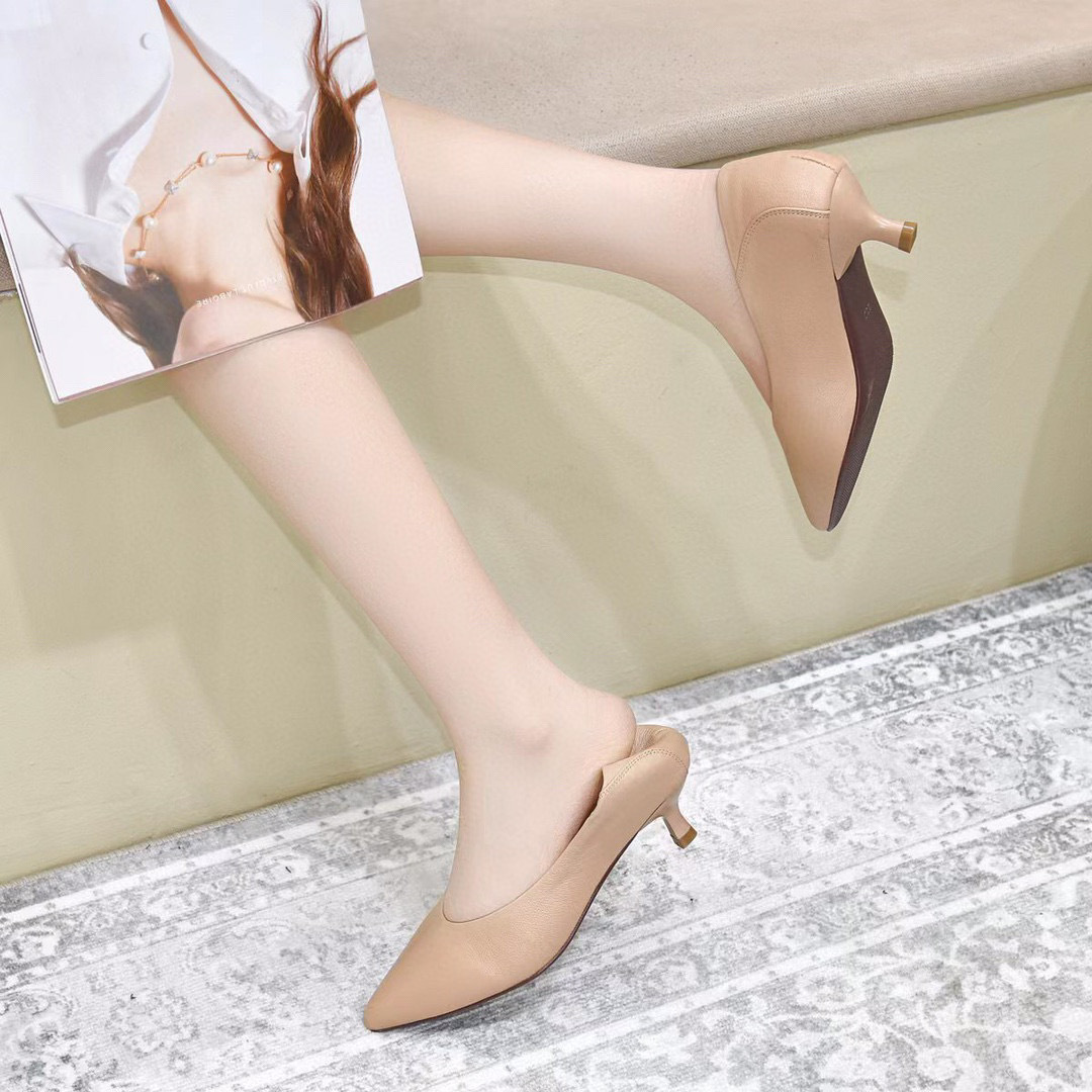 A0150 1190K GIÀY CAO GÓT NỮ TONTDSH MŨI NHỌN GÓT NHỌN MÙA HÈ GIÀY DÉP NỮ ĐỒ CÔNG SỞDA BÒ G04 SẢN PHẨM MỚI