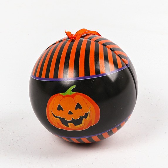 厂家现货形圣诞铁盒 70mm金属球形铁皮罐子 圣诞礼品金属球