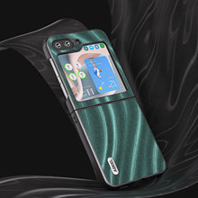 适用三Z Flip5炫彩纹贴皮手机壳Galaxy Flip 5折叠屏保护套PU皮壳