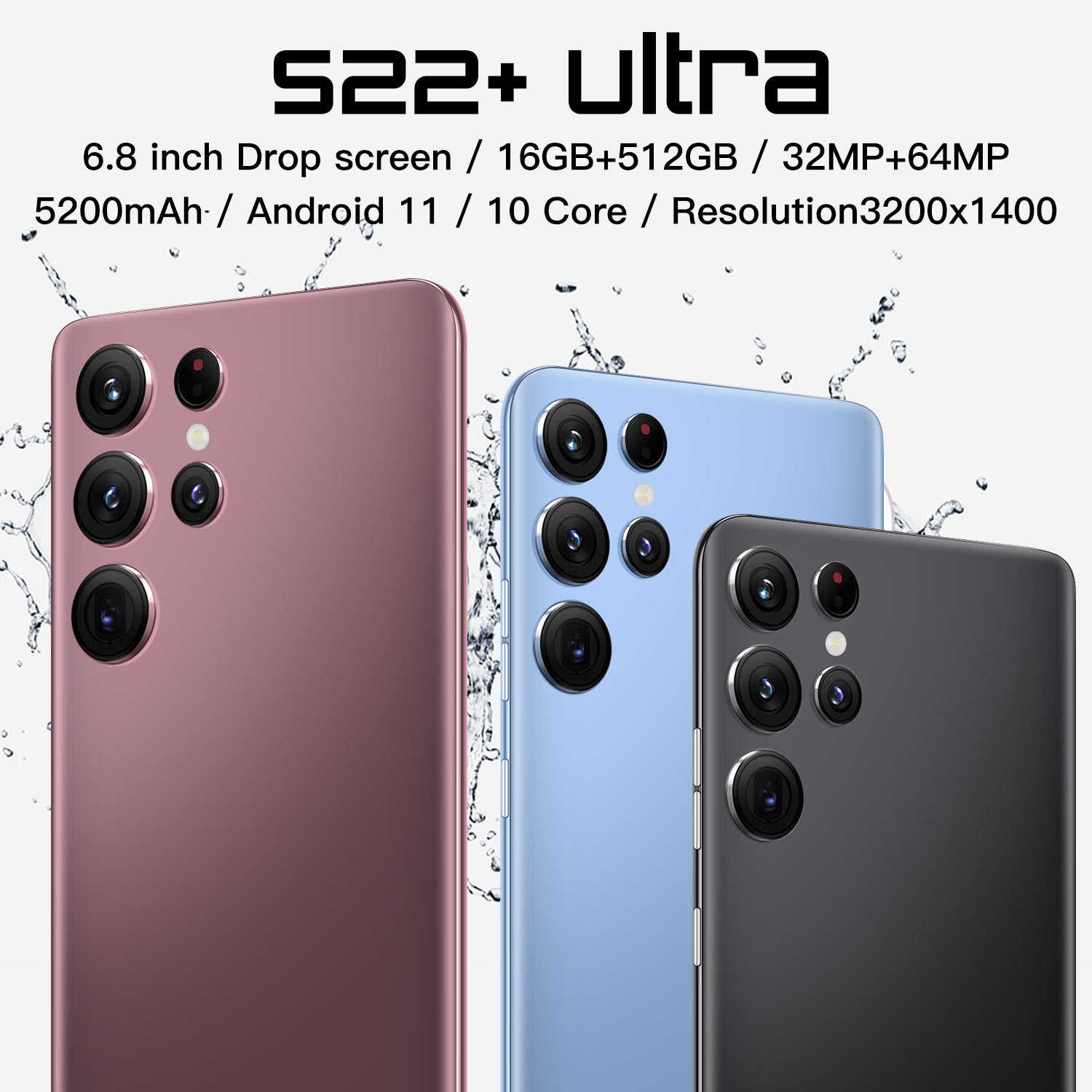 S22Ultra跨境手机6.8寸1+8水滴屏5g安卓智能手机外贸手机源头厂家