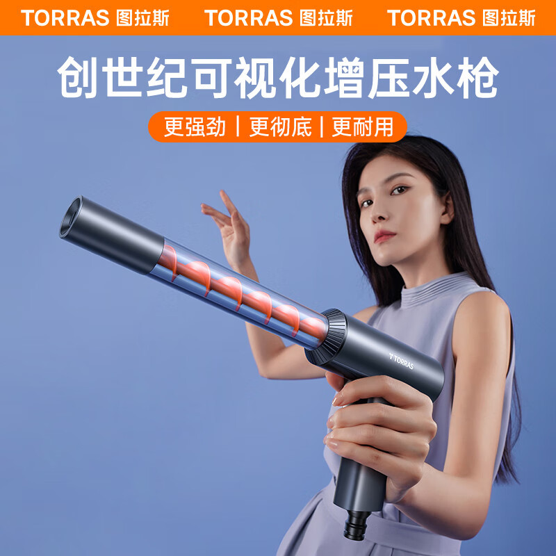 TORRASCar Wash Water Gun Strong High Pressure Water Gun Car Wash Household Car Telescopic Pressurized Water Pipe Product