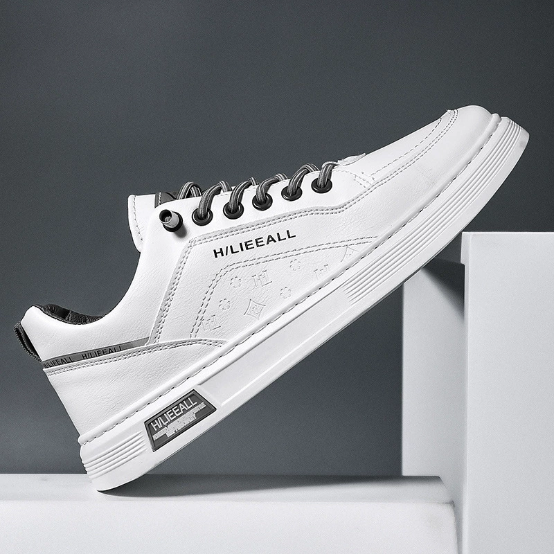 Trend shoes for leather shoes, sports sneakers, casual footwear, 2023 collection, Korean style, soft sole