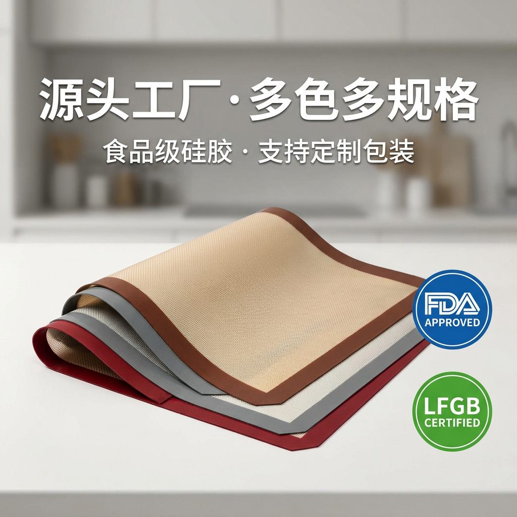 Producto popular: Tapete de silicona para hornear con doble certificación FDA+LFGB, resistente a altas temperaturas hasta 260 grados. ℃ Tapetes para hornear de gran venta transfronterizos