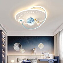 儿童房灯卡通太空人宇航员吸顶灯创意星球男女孩卧室公主房间灯具