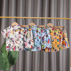 Direct Supply from Dongding Dou Factory - 2024 New Arrival Boys' Summer Children's Clothing - Lightweight Short Sleeve Full Print Set for Wholesale