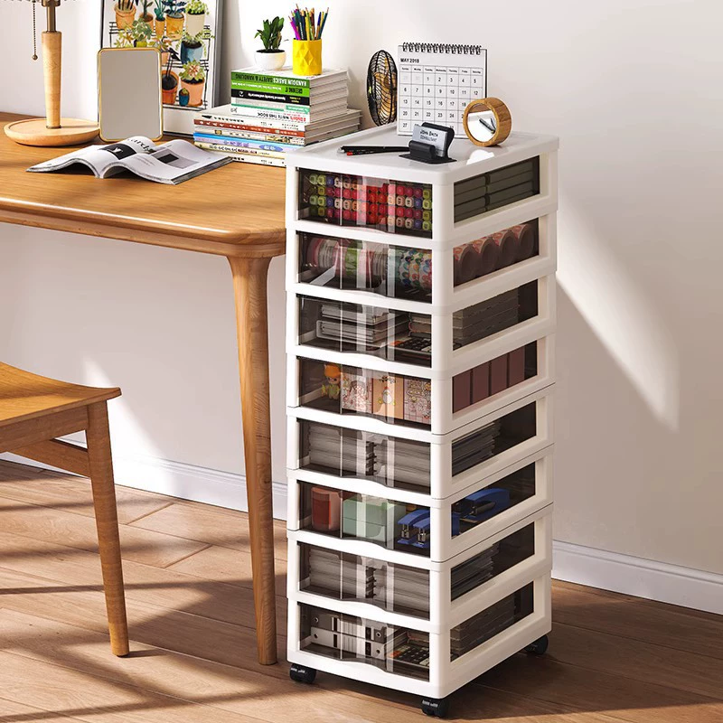 Mobile Drawer Storage Cart, Multi-Layer Rolling Cabinet, 2–8 Tier, Compact Desk Organizer