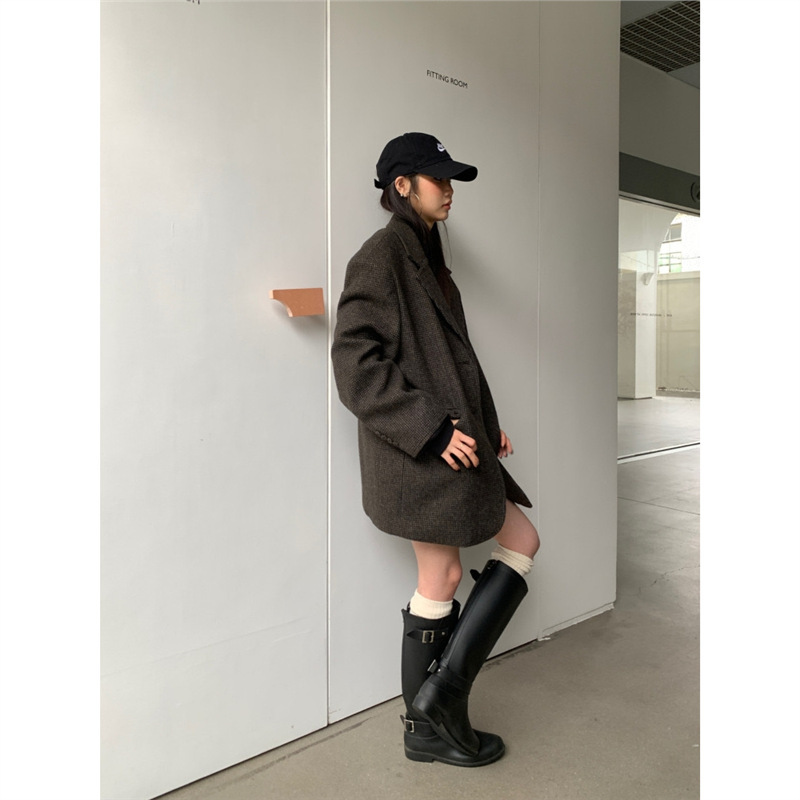 Mooreyu雨靴子女2025年大筒围显瘦高筒靴粗腿圆头不过膝长筒靴女|undefined