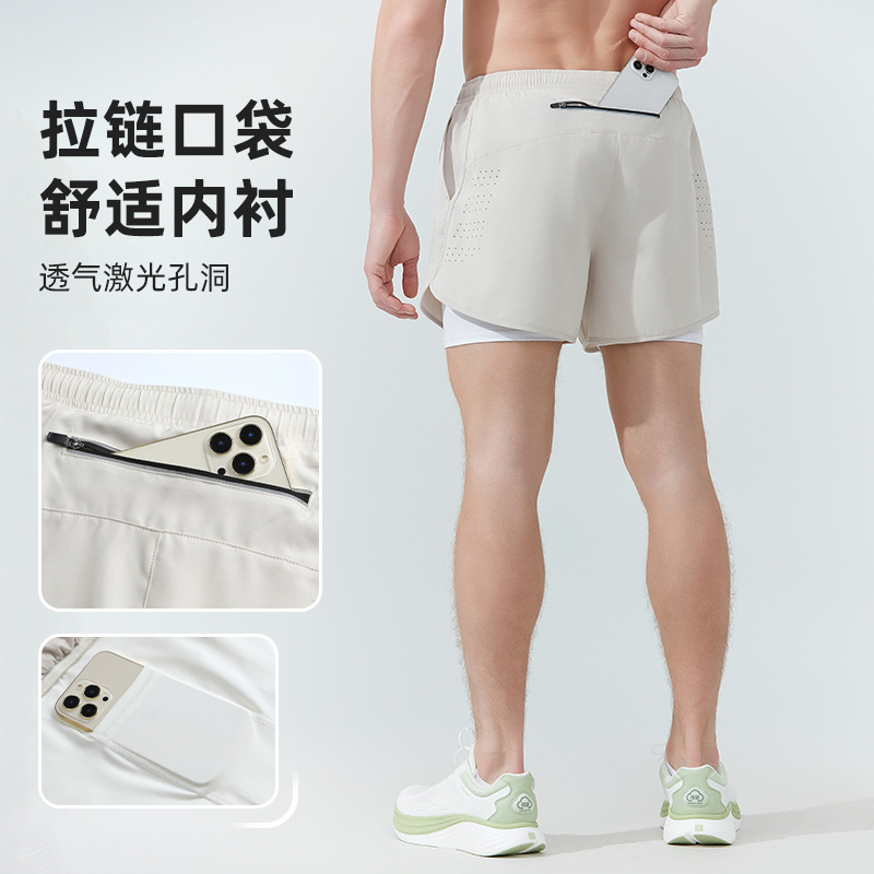 Sports Shorts Men's Summer Double Lined Basketball Training Fitness Pants Loose Breathable Running Quick-drying Shorts for Women