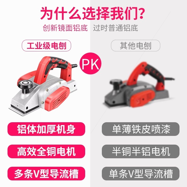 ドイツ輸入アルミボディ電動かんな機かんな手持ち電気かんな木工かんな家庭用多機能木工|undefined