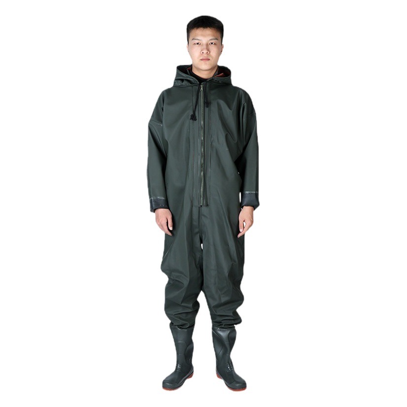 Wholesale Full-Body One-Piece Wetsuits and Waders with Shoes and Rain Pants Wholesale One-Piece Waterproof Suits and Wetsuits