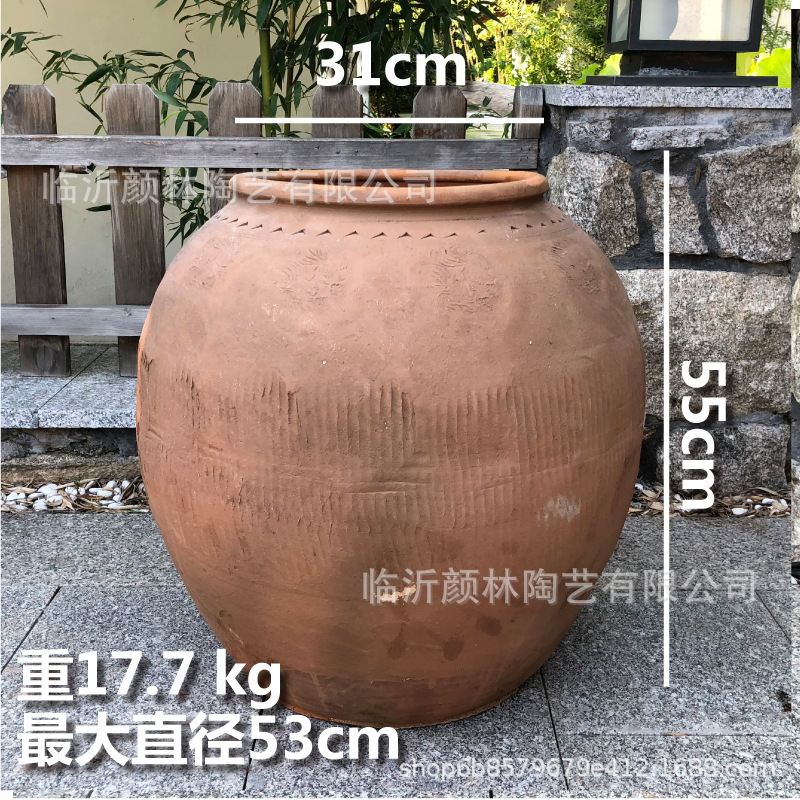 [Yan Lin] Paisaje de vasijas de cerámica gruesas vasijas de cerámica decorativas de jardín gran vasijas de cerámica antigua vasijas de flores combinadas