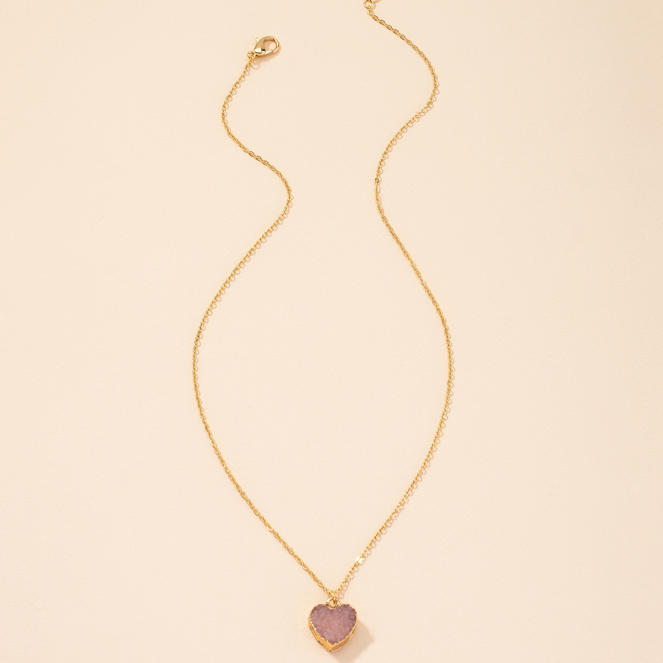 Herzförmige Kristallanhänger Halskette Großhandel Nihaojewelry display picture 5