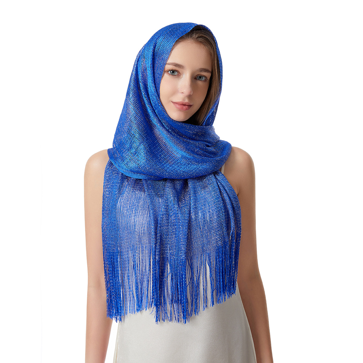 Women's Fashion Solid Color Polyester Tassel Shawls display picture 12