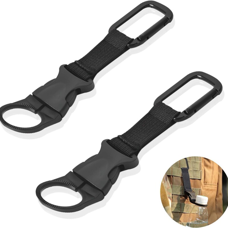 Outdoor Tactical Nylon Gourd-Shaped Water Bottle Hanging Buckle Webbing Carabiner Portable Hook Triangular Bottle Clip Buckle