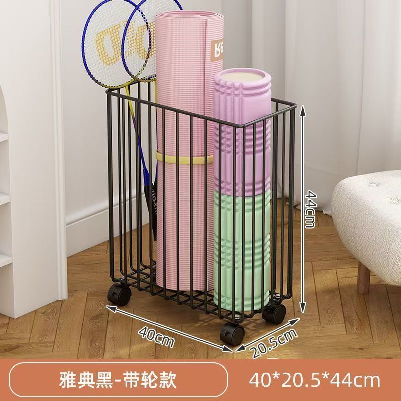 Rack de almacenamiento de baloncesto para equipos de gimnasio de deporte interior doméstico rack de almacenamiento de bádminton tipo mat de yoga cesta de almacenamiento con rueda