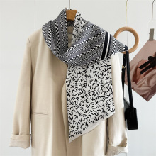 真丝丝巾气质轻奢双层双面粗斜纹飘带新款16姆米桑蚕丝长款围巾