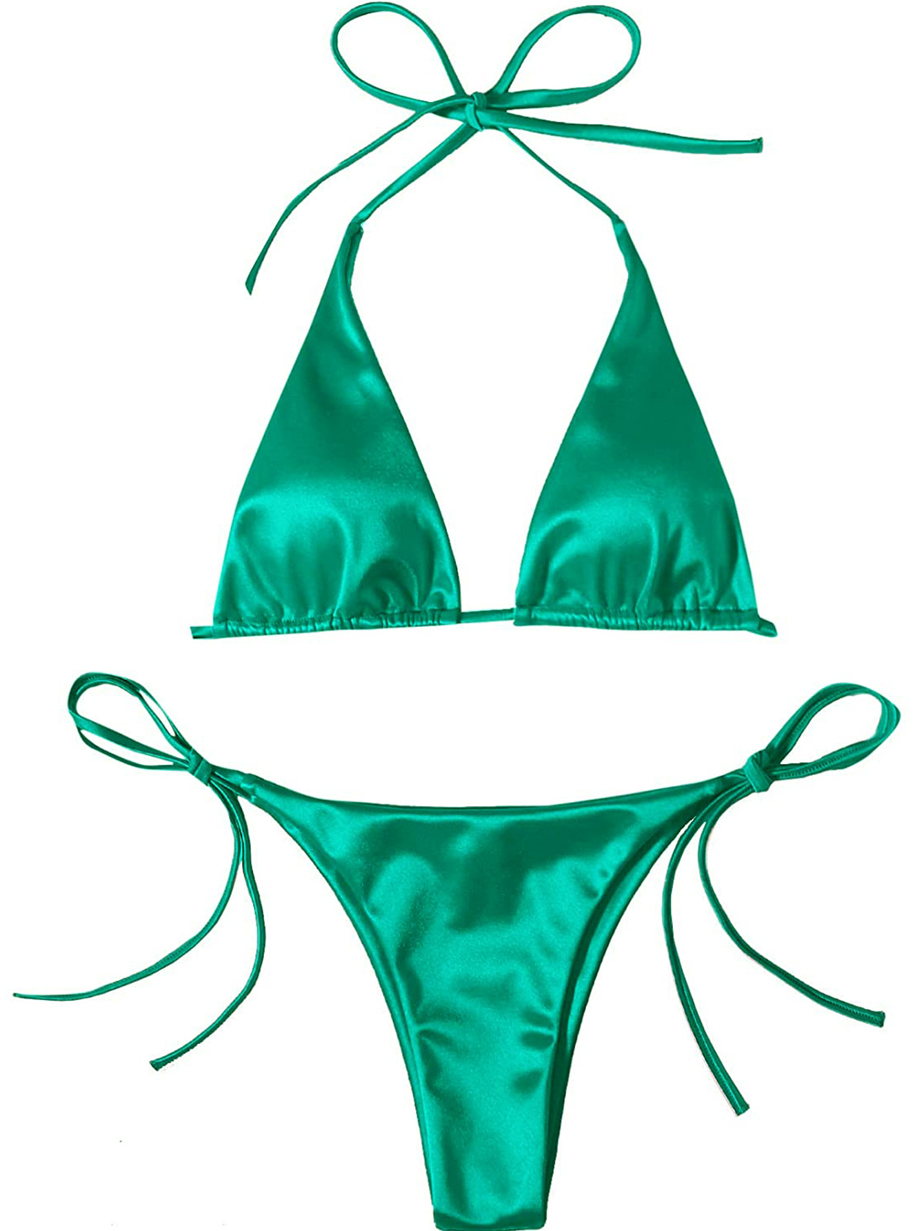 Mujeres Color Sólido Juego De 2 Piezas Bikinis display picture 62