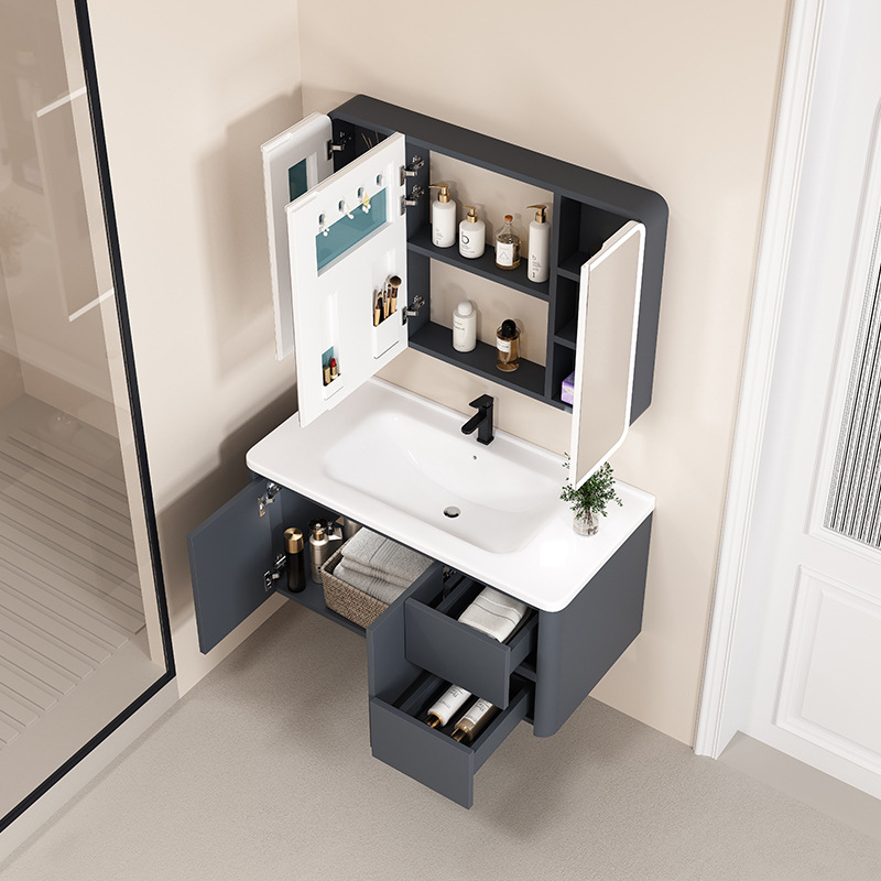 gabinete de baño inteligente de arco circular gabinete de baño de panal de aluminio gabinete de baño combinado inodoro lavabo lavabo cerámica integral lavabo