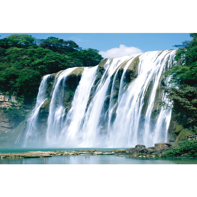 Flowing Water Brings Wealth, Landscape Painting, Decorative Painting, Mural, Sofa Sticker, Painting Background Wall, Large Poster, Self-Adhesive Office