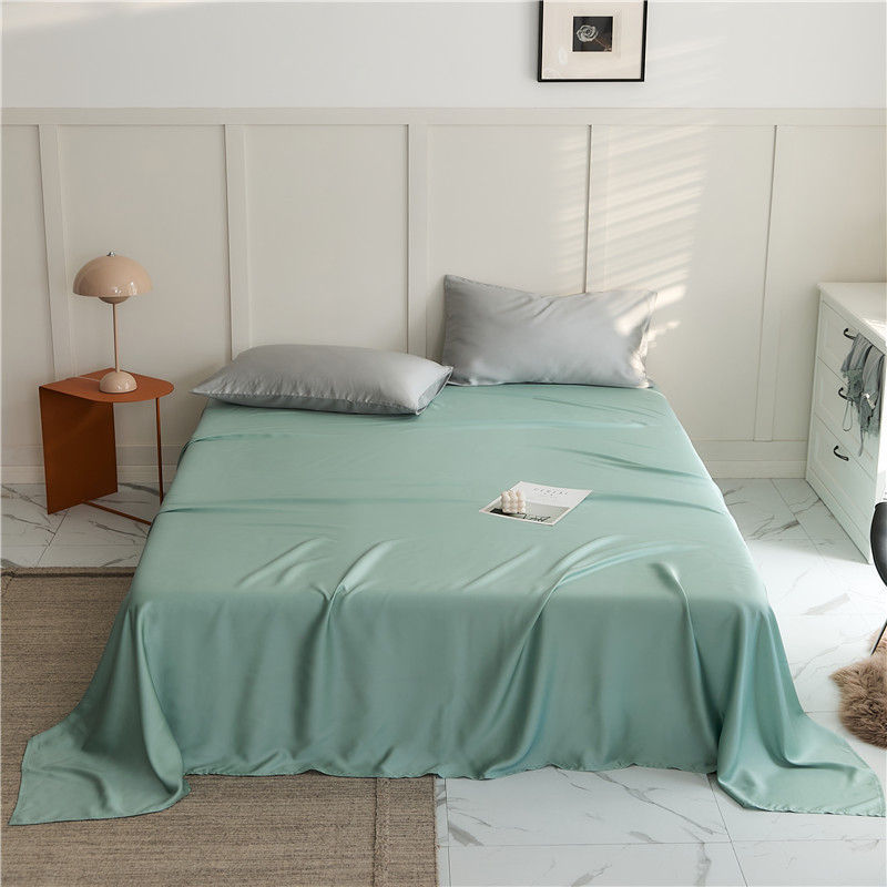 Spring and Summer Soft 60 Sheets Tencel Single Bed Sheet for Children, Adults, Student Dormitory Nudist Silk Smooth Luxury Three-Piece Set