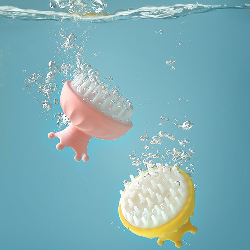 Baby shampoo brush silicone baby scalp cleaner baby bath sponge infant bathing tool bathing cotton bathing supplies 