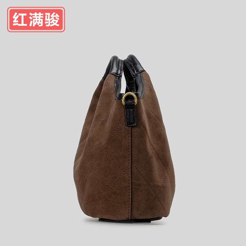 高级感菱格手提包磨砂菜篮子女包秋冬新款时尚百搭斜挎包工厂批发|undefined