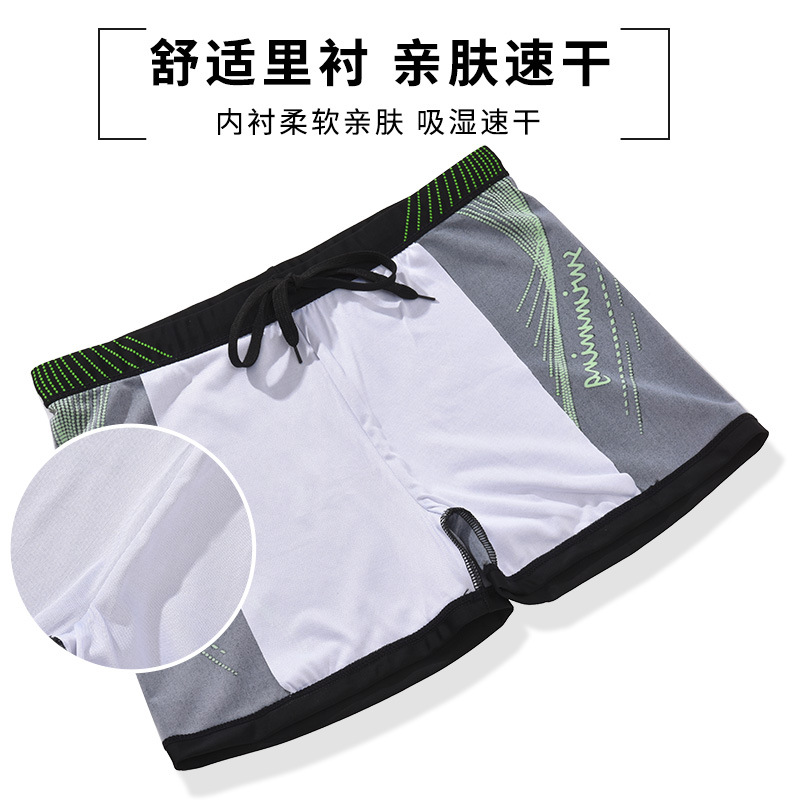 Trajes de baño para hombre de talla grande, pantalones de 5 puntos holgados de secado rápido y anti-embarrucimiento, bañadores profesionales, pantalones cortos de natación al por mayor