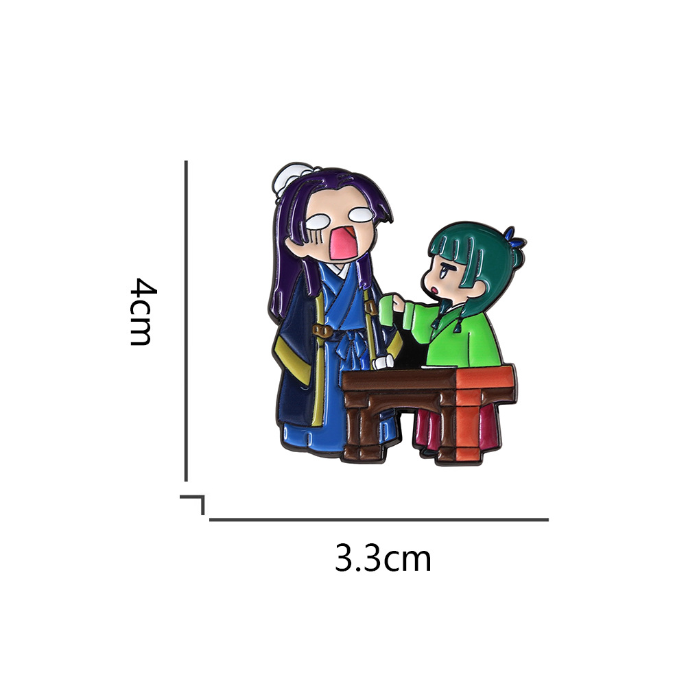 Cute Anime Couple Gold Stone Furry Enamel Pin Pharmacist Diary Inspiration Badge Fan Gift Accessories