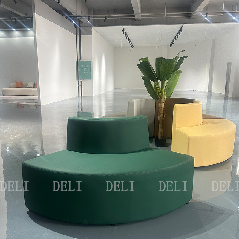 Creative Rest Area Leisure Sofa Coffee Table Combination Simple S Arc Leather Reception Waiting Office