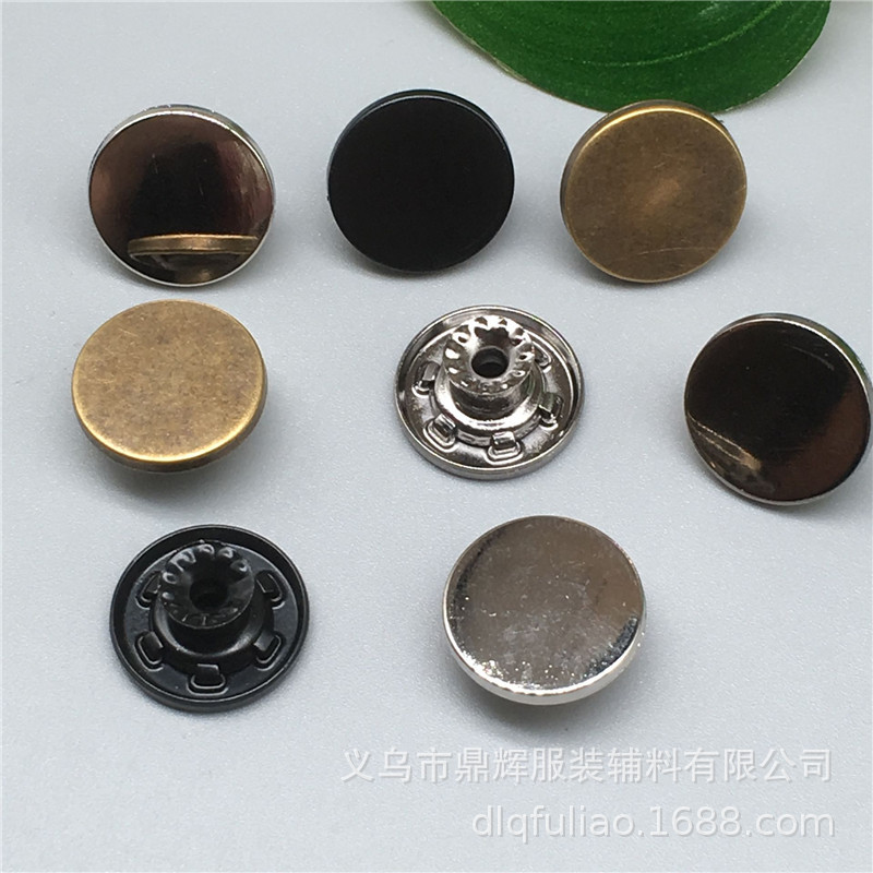 批发金属光面工字扣 合金圆形摇头工字扣 牛仔裤外套背包免缝扣子