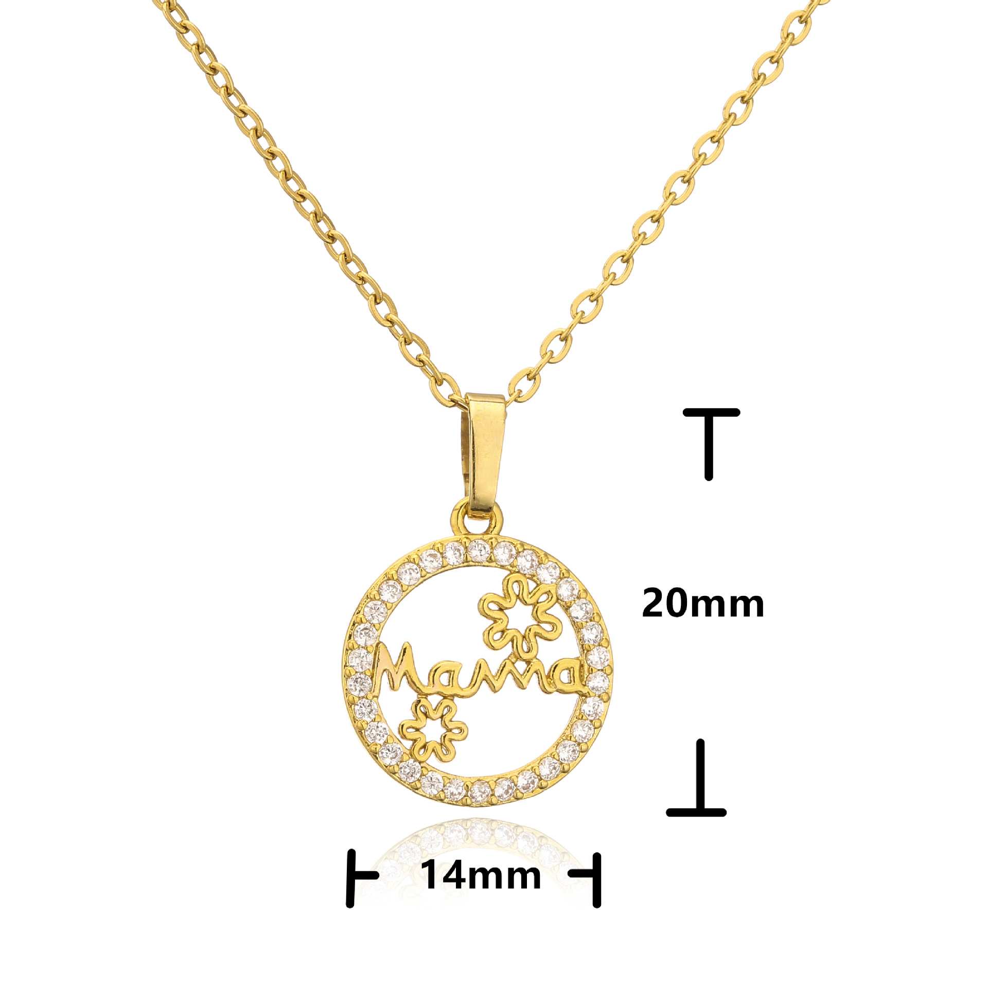 Brass Plating 18k Gold Zircon Inlaid Necklace Mother's Day Gift display picture 13