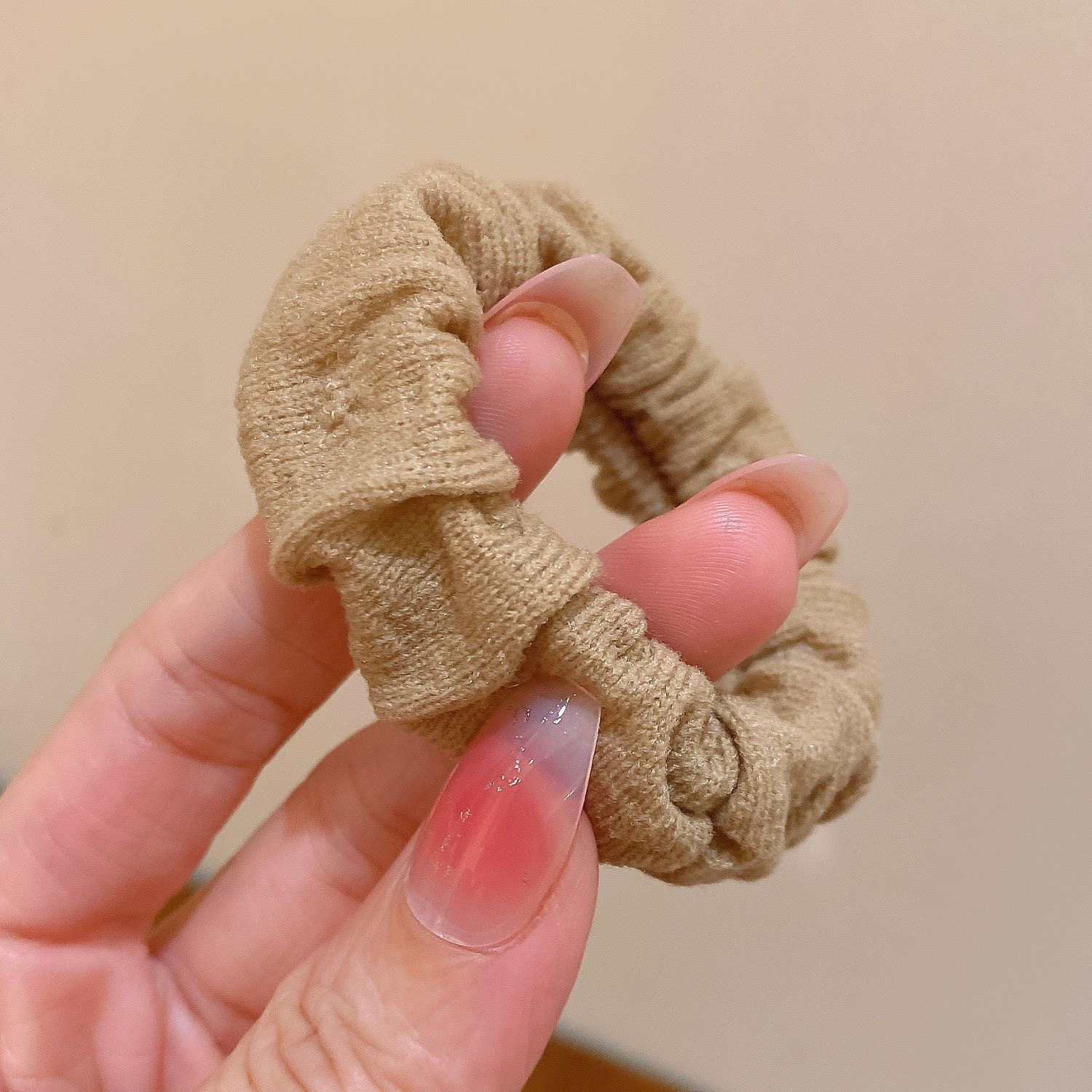 높은 포니테일 헤어 링 [카키 1]